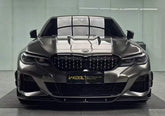 BMW 3 Series 330i (with M-package bumper, does not fit base model) M340i G20 Pre-LCI 2019 2020 2021 2022 with Aftermarket Parts - V1 Style Front Lip Pre-preg Carbon Fiber from TAKD Carbon